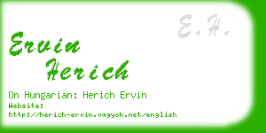 ervin herich business card